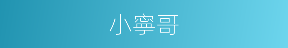 小寧哥的同義詞