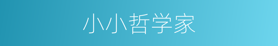 小小哲学家的同义词