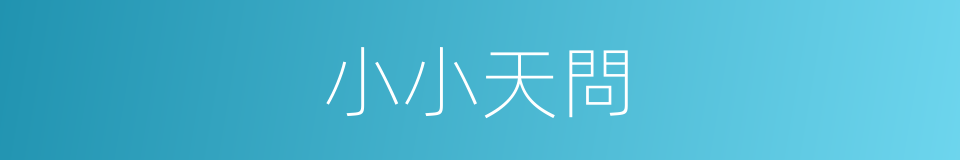 小小天問的同義詞