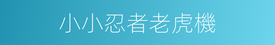 小小忍者老虎機的同義詞