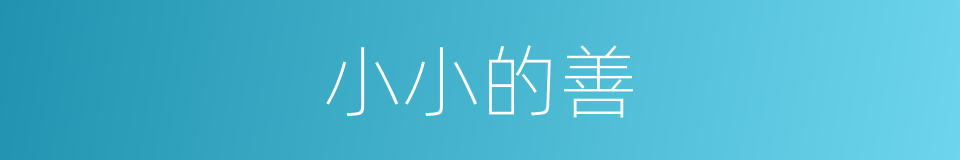 小小的善的同义词