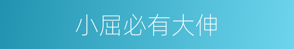 小屈必有大伸的同义词