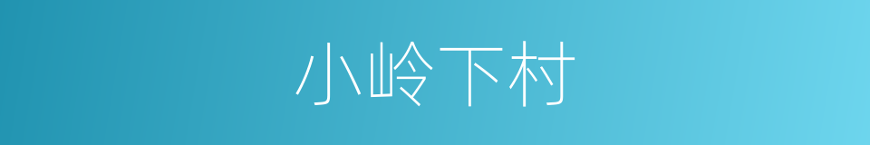 小岭下村的同义词