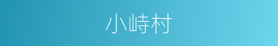 小峙村的同义词