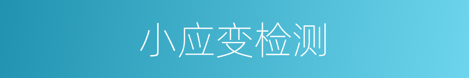 小应变检测的同义词