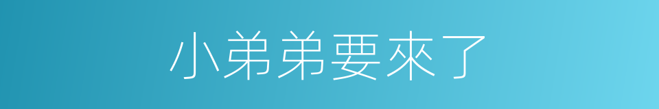 小弟弟要來了的同義詞