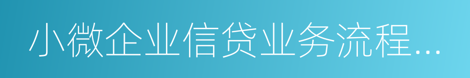 小微企业信贷业务流程与法律实务的同义词