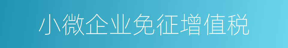 小微企业免征增值税的同义词