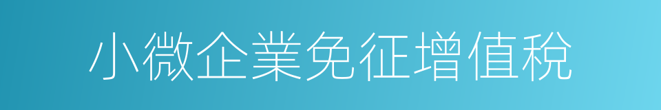 小微企業免征增值稅的同義詞