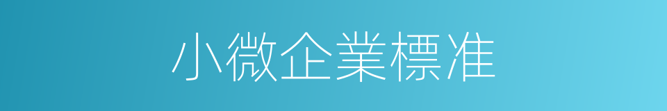 小微企業標准的同義詞