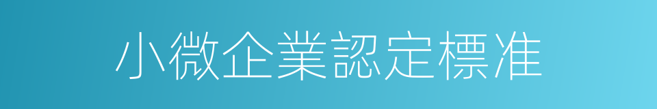 小微企業認定標准的同義詞