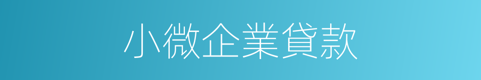 小微企業貸款的同義詞