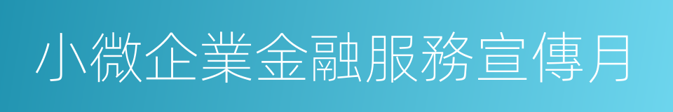 小微企業金融服務宣傳月的同義詞