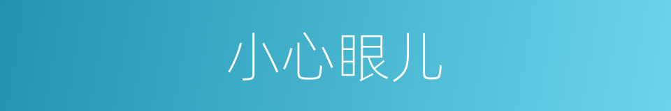 小心眼儿的意思