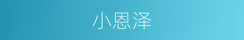 小恩泽的同义词