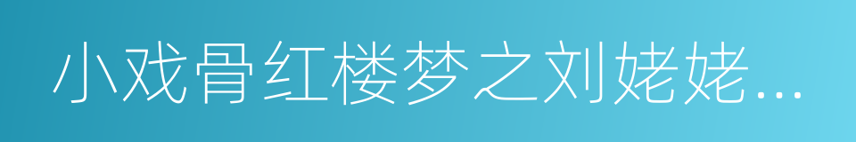 小戏骨红楼梦之刘姥姥进大观园的同义词