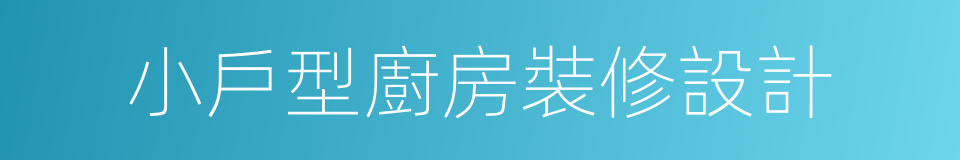 小戶型廚房裝修設計的同義詞