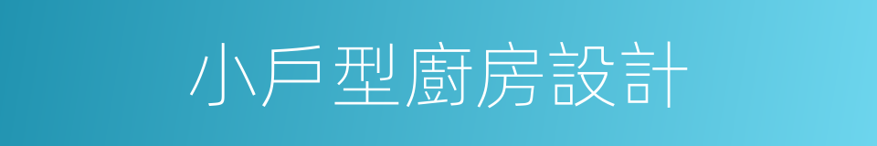 小戶型廚房設計的同義詞