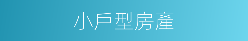 小戶型房產的同義詞