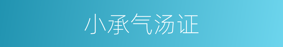 小承气汤证的同义词