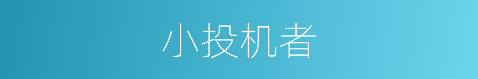 小投机者的同义词