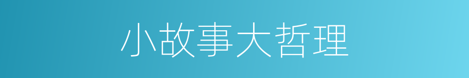 小故事大哲理的同义词