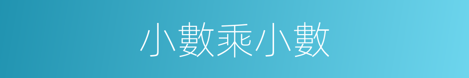 小數乘小數的同義詞