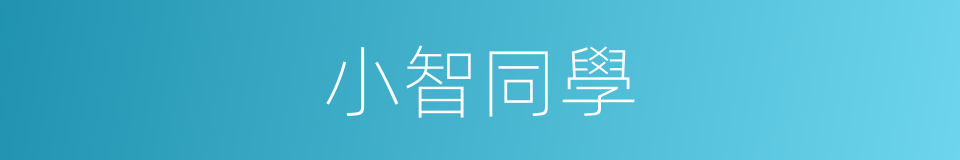 小智同學的同義詞