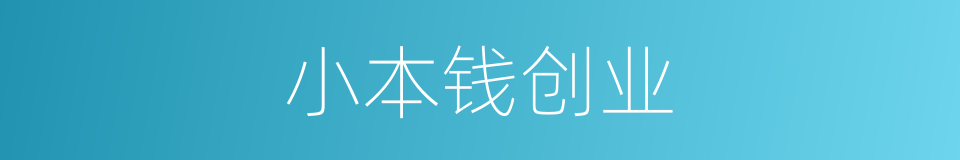 小本钱创业的同义词