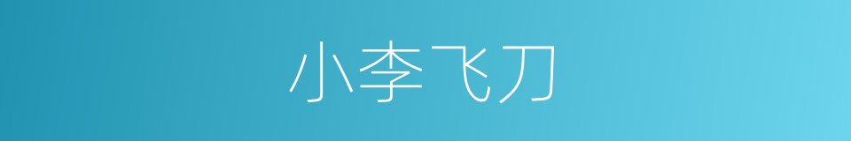 小李飞刀的同义词