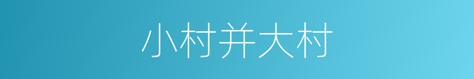 小村并大村的同义词