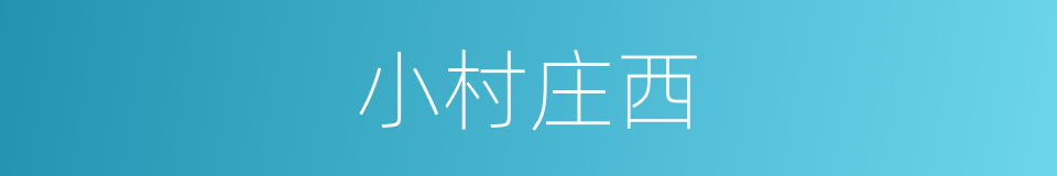 小村庄西的同义词