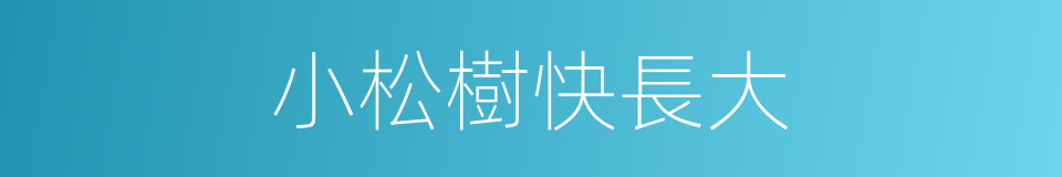 小松樹快長大的同義詞