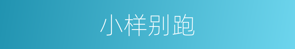 小样别跑的同义词