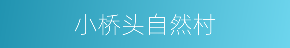 小桥头自然村的同义词