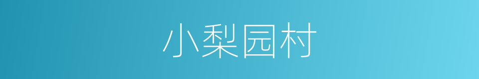 小梨园村的同义词