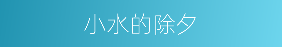小水的除夕的同义词