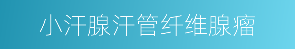 小汗腺汗管纤维腺瘤的同义词