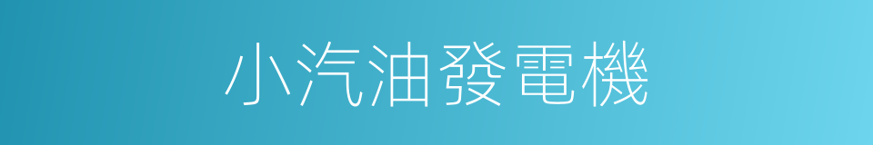 小汽油發電機的同義詞