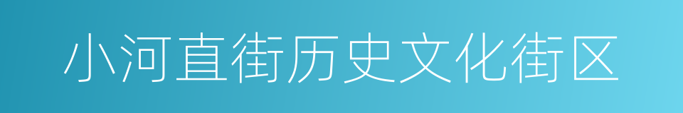 小河直街历史文化街区的同义词