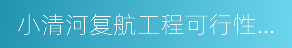 小清河复航工程可行性研究报告的同义词