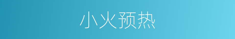 小火预热的同义词