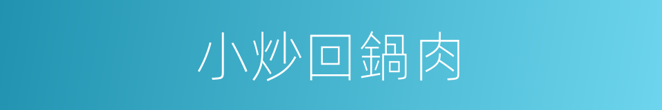 小炒回鍋肉的同義詞
