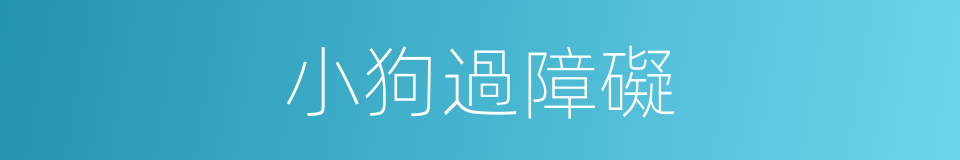 小狗過障礙的同義詞