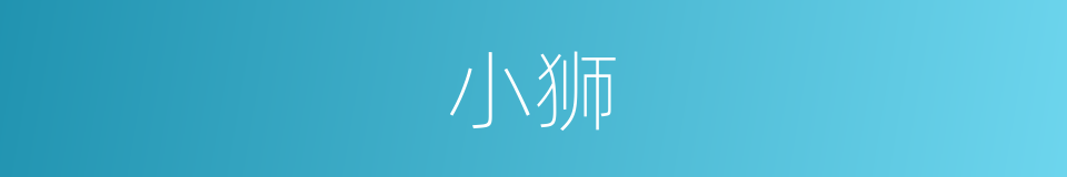 小狮的同义词