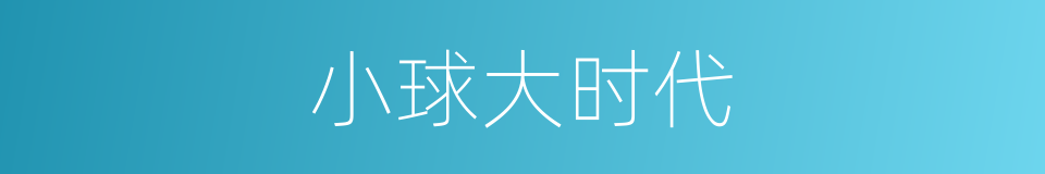 小球大时代的同义词