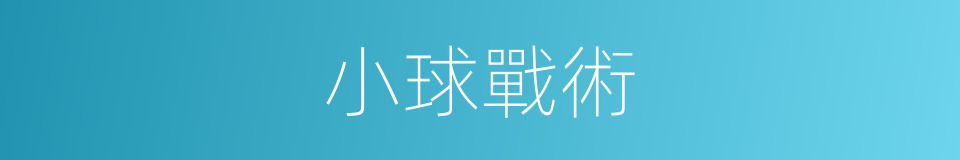 小球戰術的同義詞