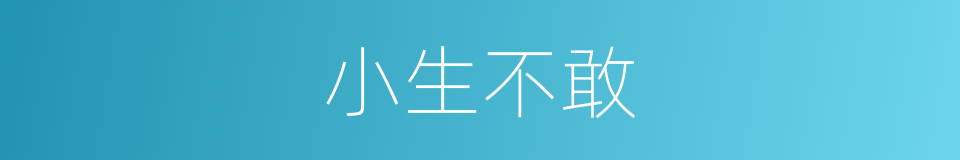 小生不敢的同义词