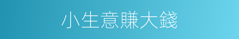 小生意賺大錢的同義詞