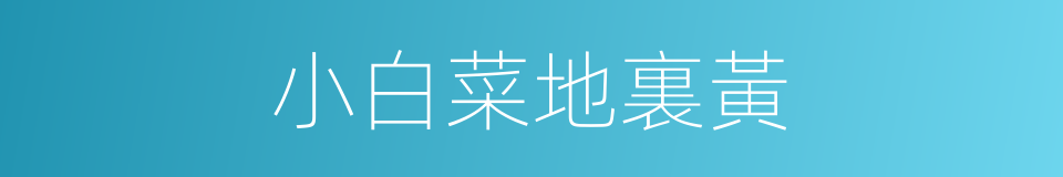 小白菜地裏黃的同義詞